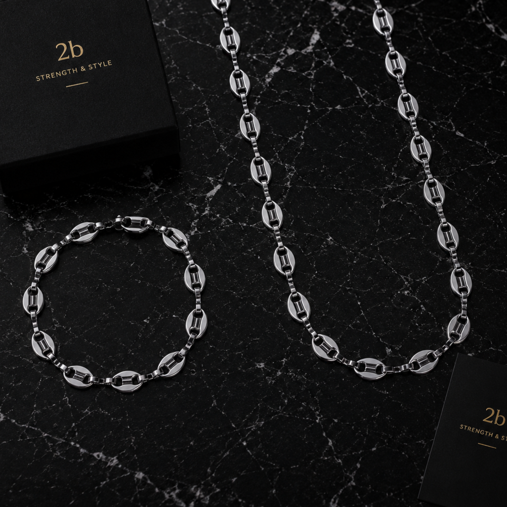 Collier et bracelet grain de café 2