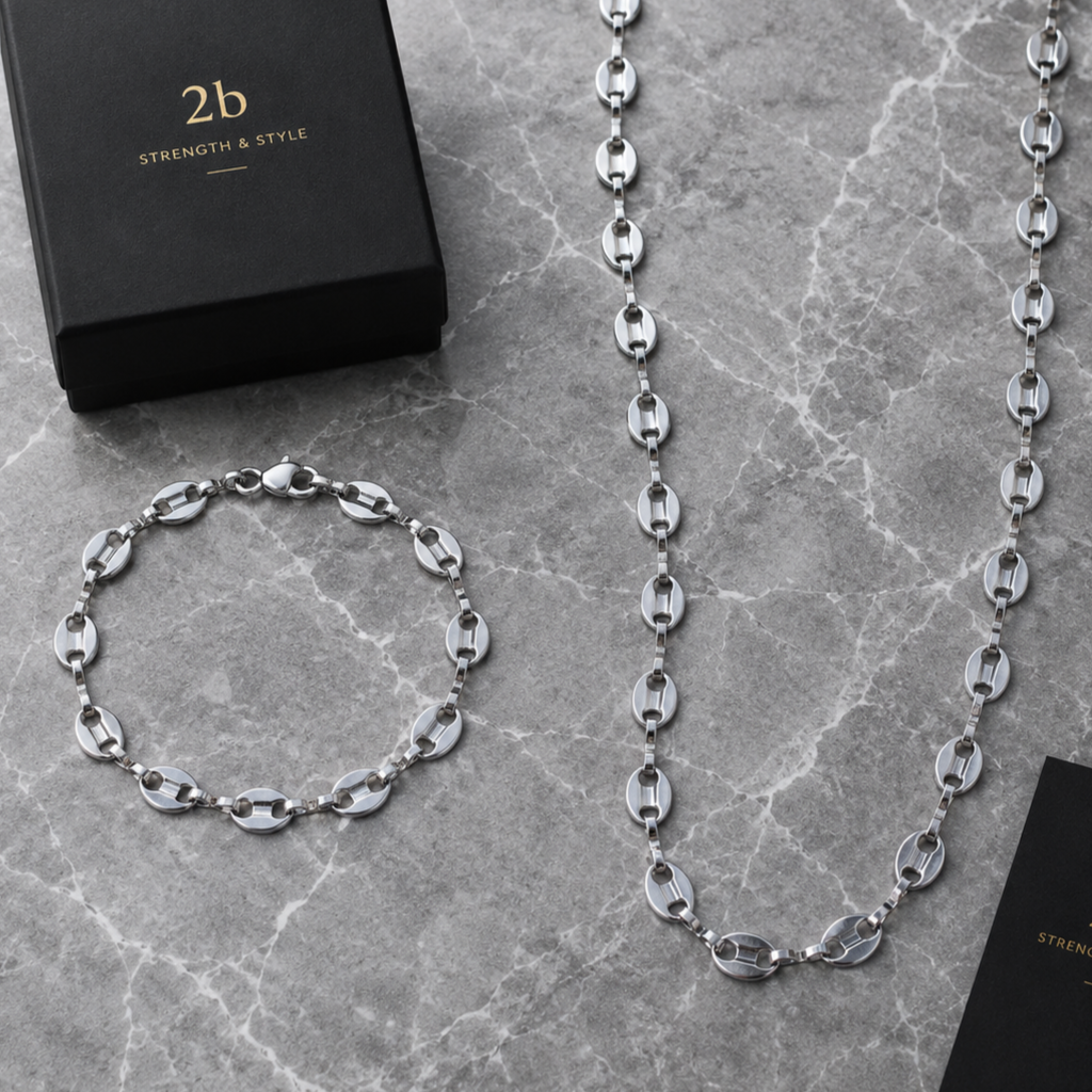 Collier et bracelet grain de café 