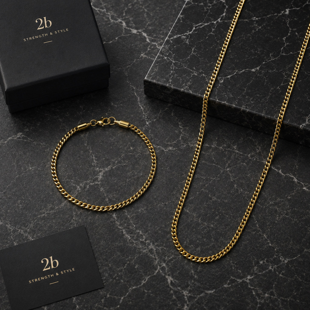 collier et bracelet 3d dore