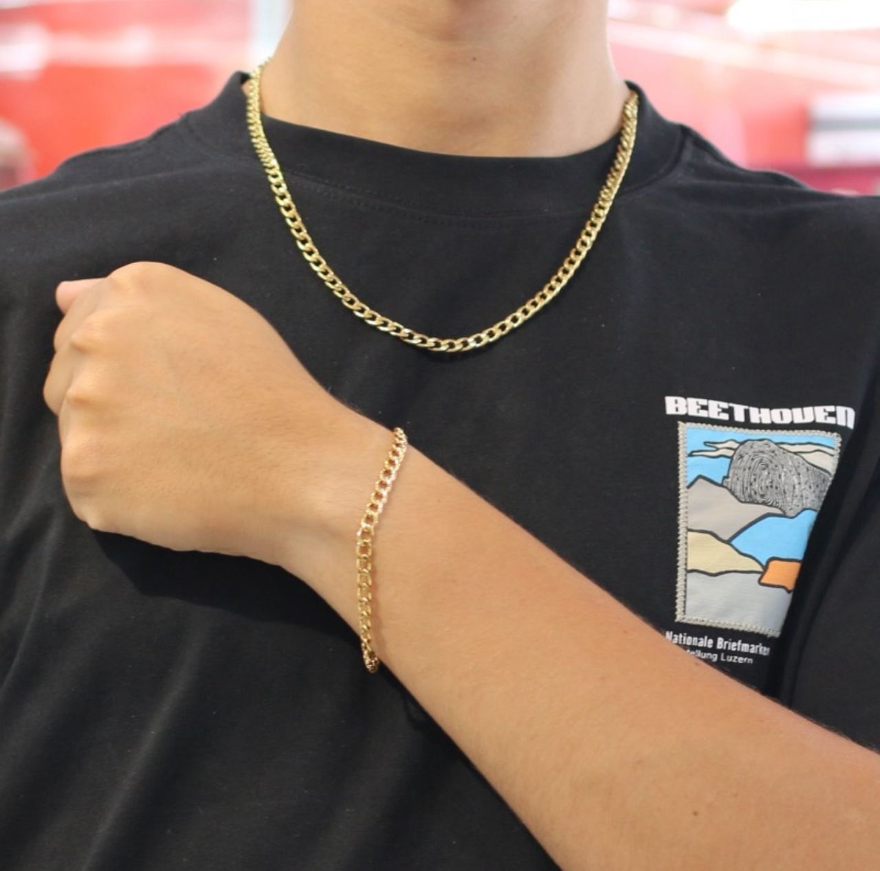 collier et bracelet 88 dore 3