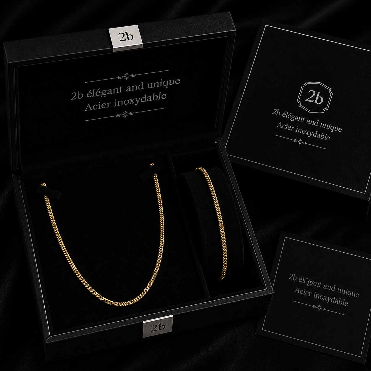 collier et bracelet 3d dore 3